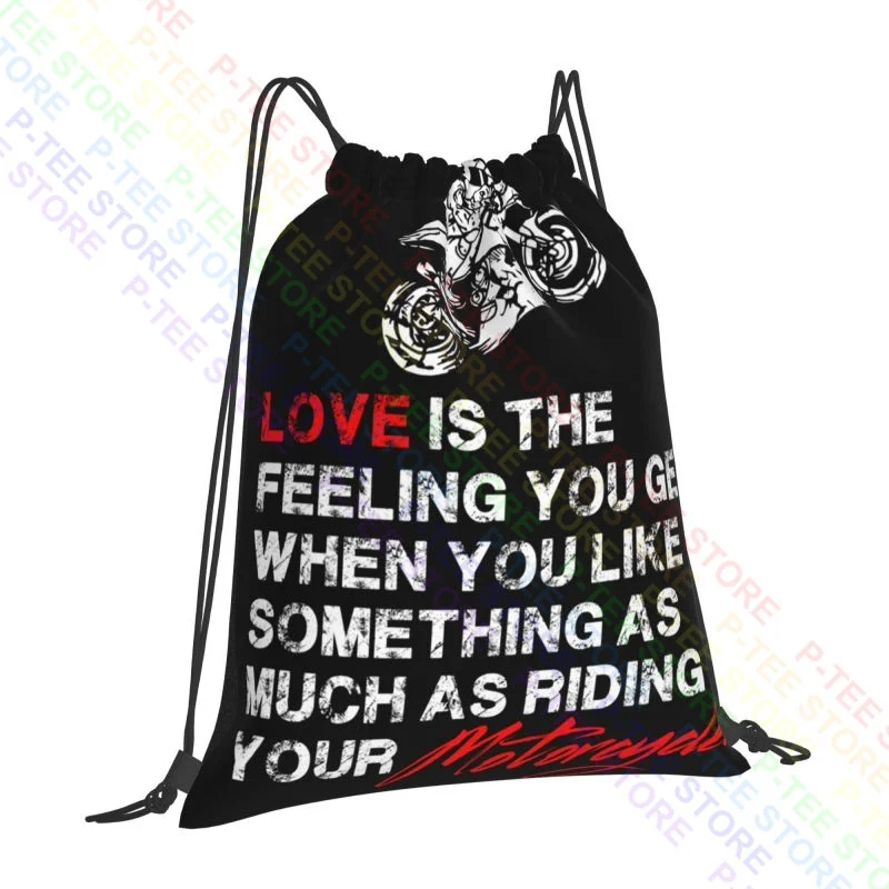 Sportbike Love Is The Feeling You Get When Like Something Drawstring Bags Gym Bag Portable Personalised