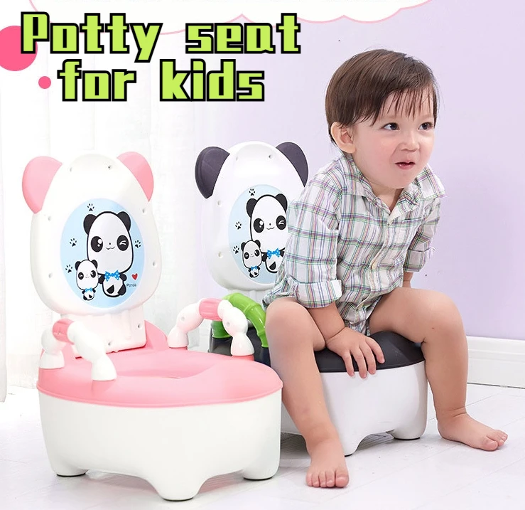 Panda Baby Potty Boys and Girls Potty Training Seat Children\'s Pot Urinal Infant Cute Toilet Seat WC -Free Cleaning Brush