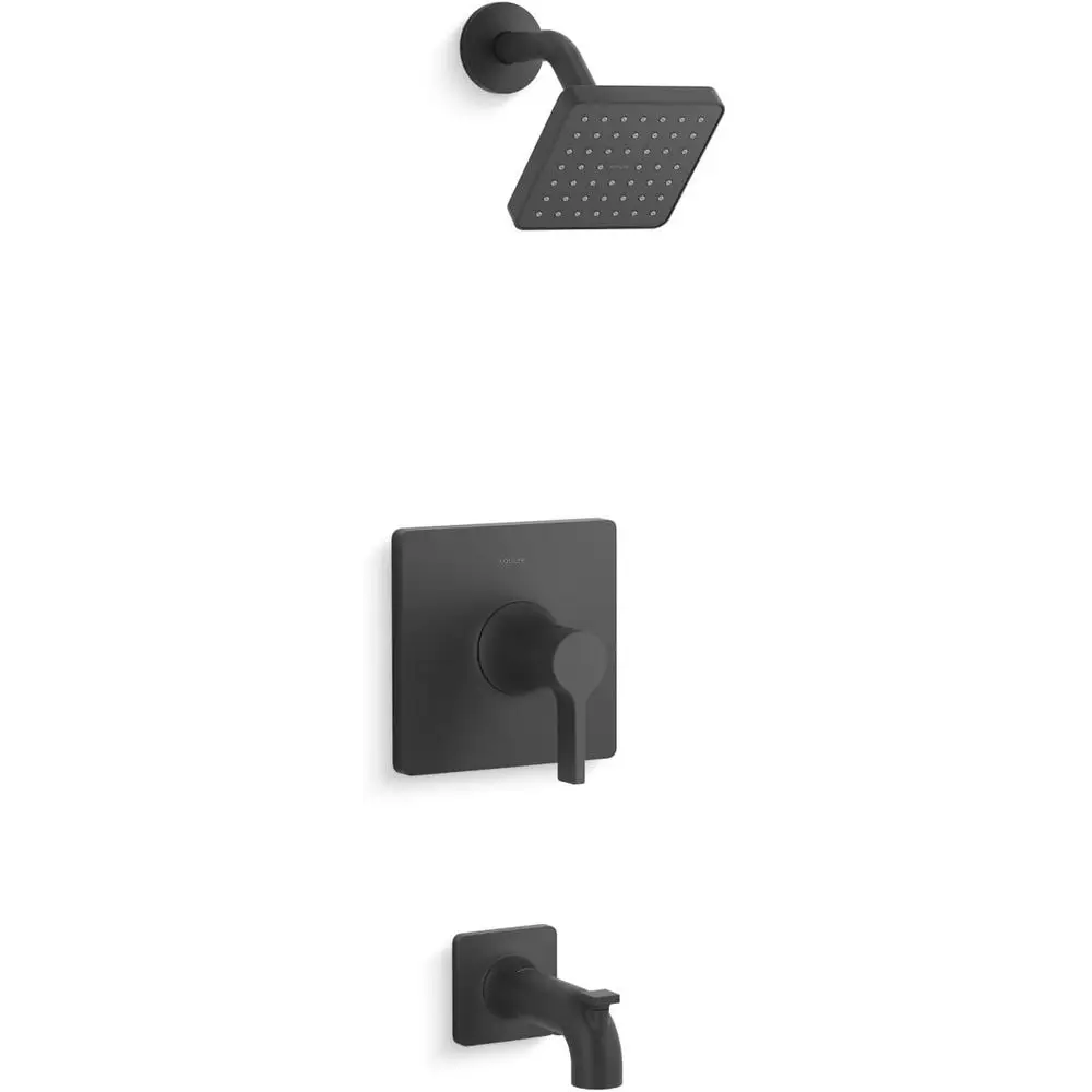 4G Matte Black 1.75 GPM Bath and Shower Faucet Trim Kit with Shower Set