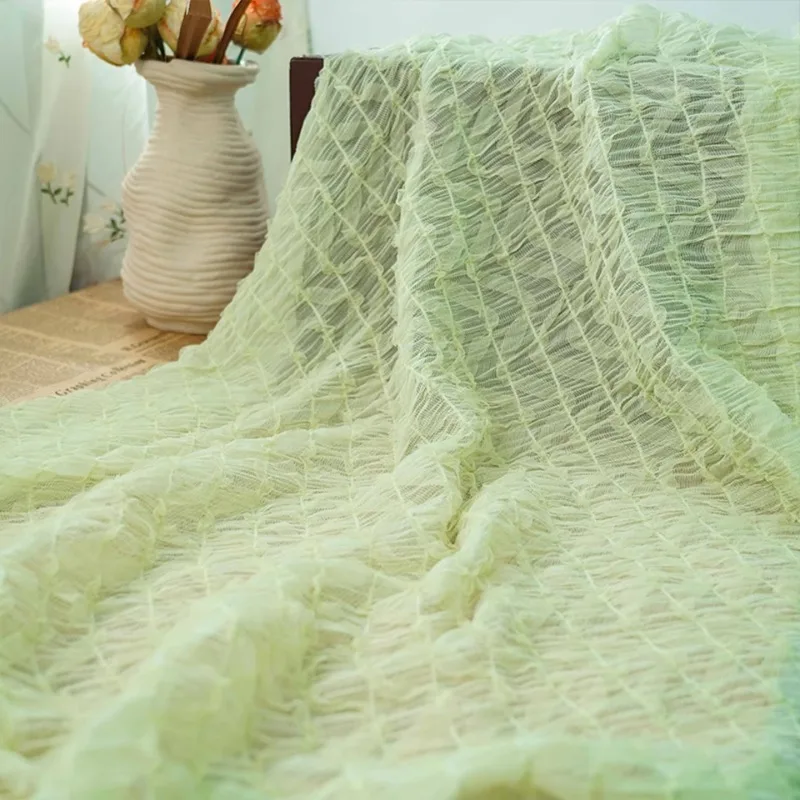 ベージュ刺繍メッシュ生地 DIY ロリータドレスフリルストレッチウェディングレース素材日本韓国スタイル