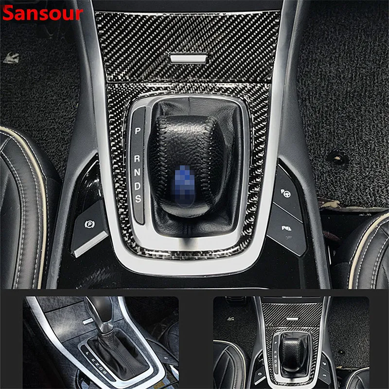 

Sansour Carbon Fiber Car Interior Gear Head Shift Knob Panel Cover Trim Sticker Fit For Ford EDGE 2015-2019