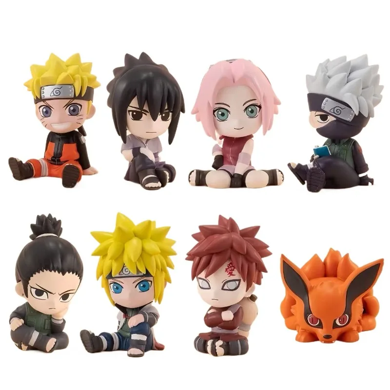 

New 8pcs/set Anime Figure The Naruto Shippuden Hinata Sasuke Itachi Kakashi Gaara Action Figure Q Version PVC Figures Toys Gifts
