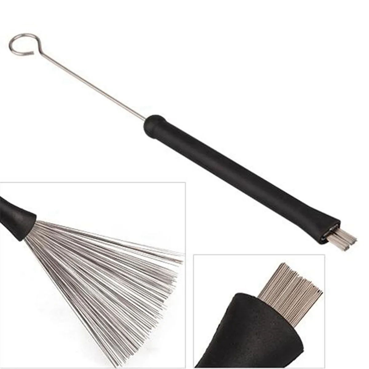 Retractable Jazz Drum Brushes Stick Steel Wire 32cm Cleaning Brushes for Jazz Rock Music Lover-ABJQ