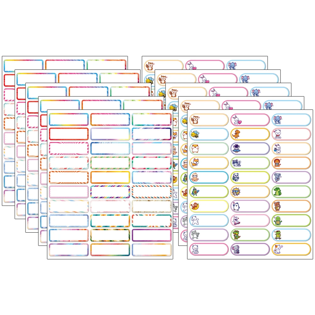 Writable Name Tags 10 Sheets Self-Adhesive Labels for Daycare Home Classification Long Service Life Bottle Labels