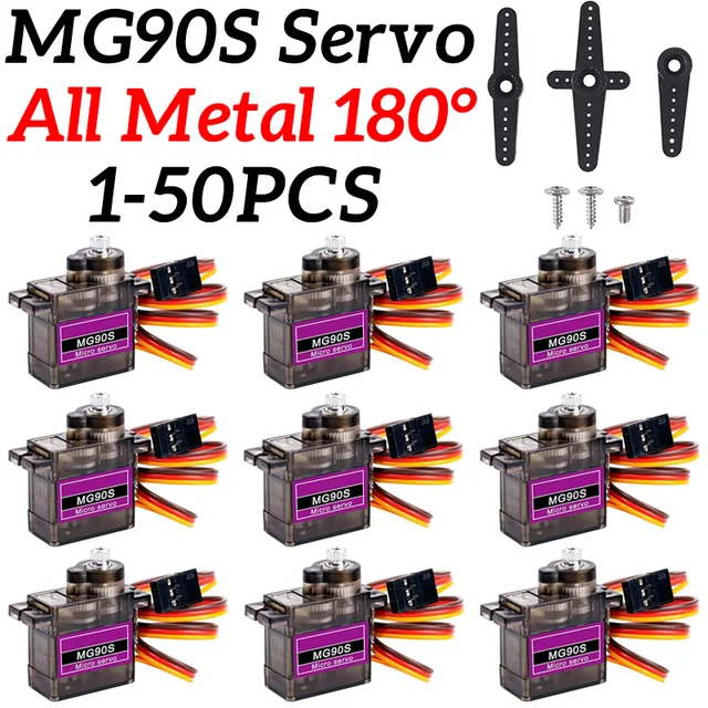 MG90S Serwo 9g1/5/10/20/50 szt. All Metal Gear 9g SG90 Ulepszona wersja dla helikoptera Samolot Łódź Samochód MG90 9G Trex 450 RC Robot