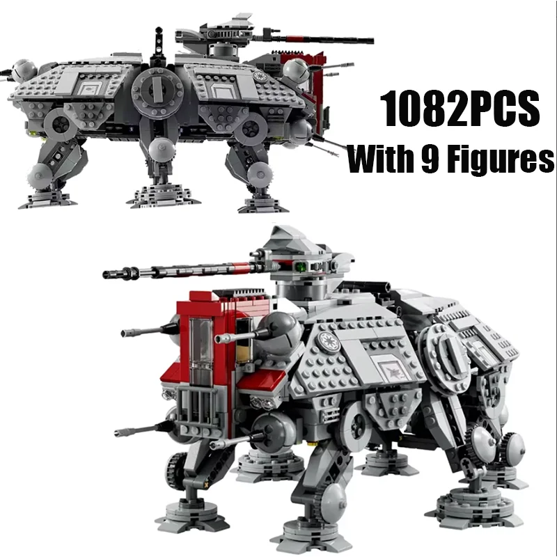 

1082PCS Space War AT-TE Walker Building Blocks Utapau Campaign With 9 Figures Construction Bricks Toy Adult Kids Gift