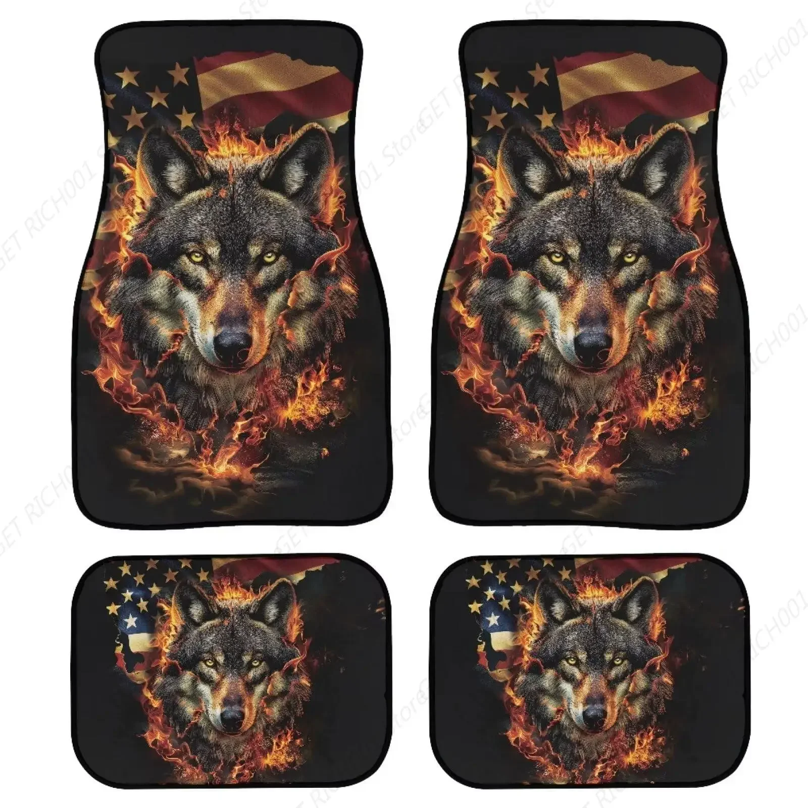 

Автомобильные коврики Cool Wolf Trend, полный комплект резиновых ковриков для автомобилей, всепогодная защита салона спереди и сзади