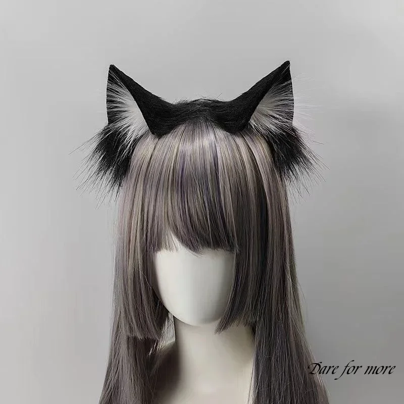 Handmade Cat Girl Original Cat Ears Headband Cos Simulated Three-dimensional Animal Ears KC Cute Plush Ears Lolita