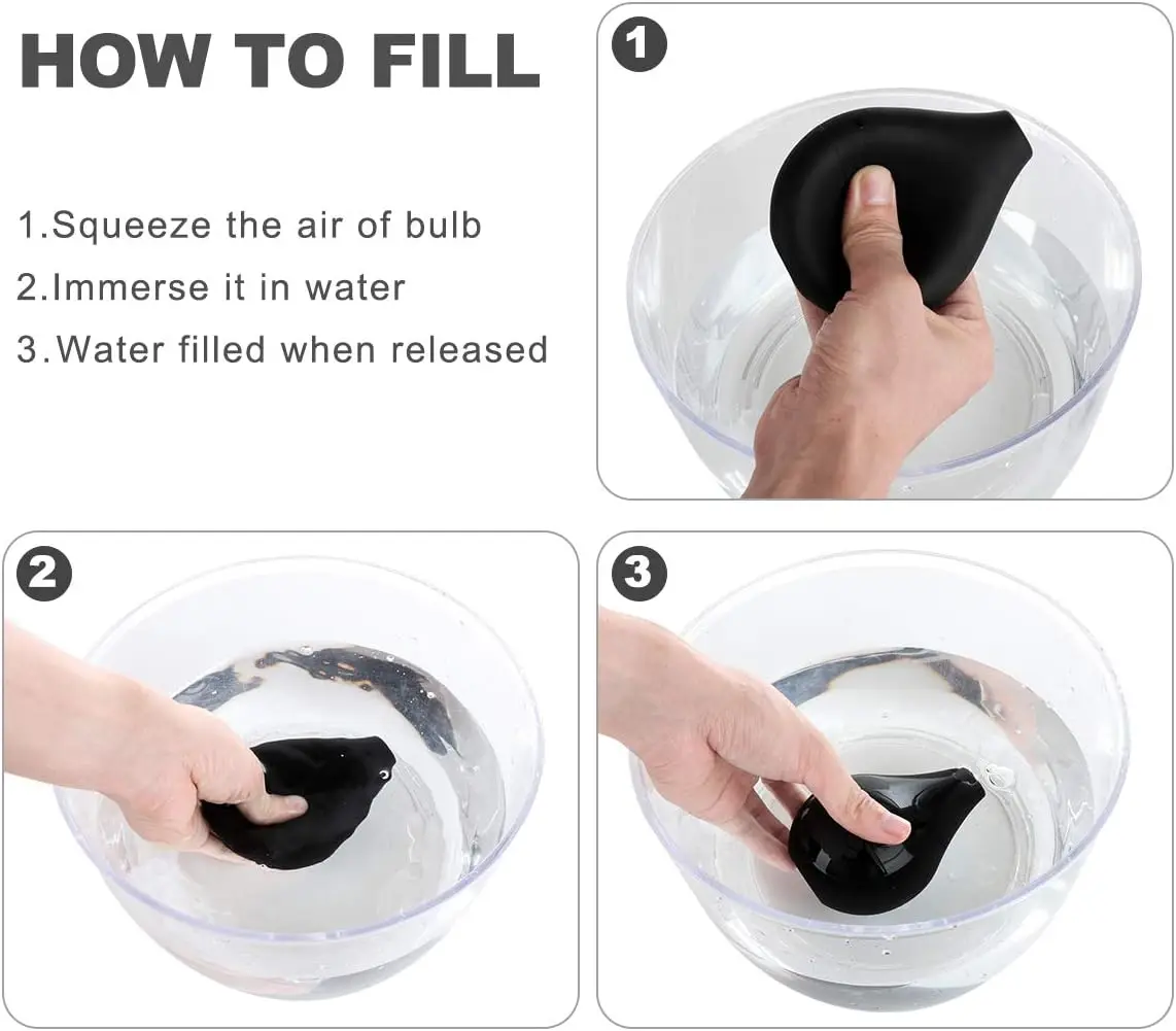 Enema Bulb Douche Enema Kit for Women & Men with 3 Nozzles (Black, 4 Piece Set) - Image 5