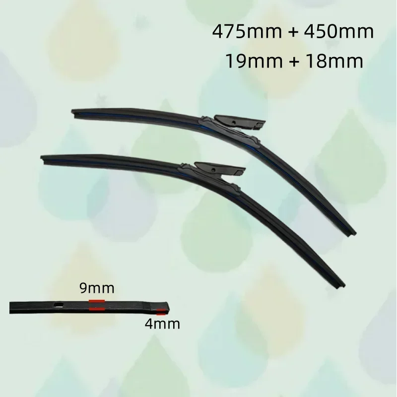 

Wiper blades for Mini Clubman 2013-2014, Mini Cooper R56 Hatch 2012-2013 19"+18" (475mm + 450mm) All-Season Auto Windshield