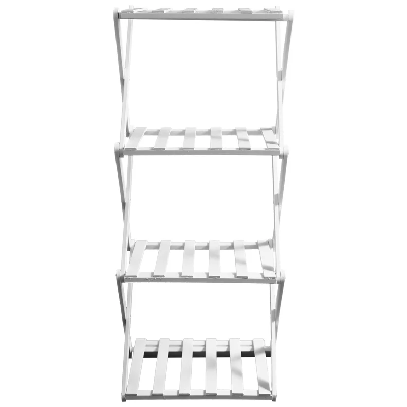 

ABWP-Bamboo Shoe Rack For Entryway - Foldable, Narrow Organizer For Small Spaces, White,