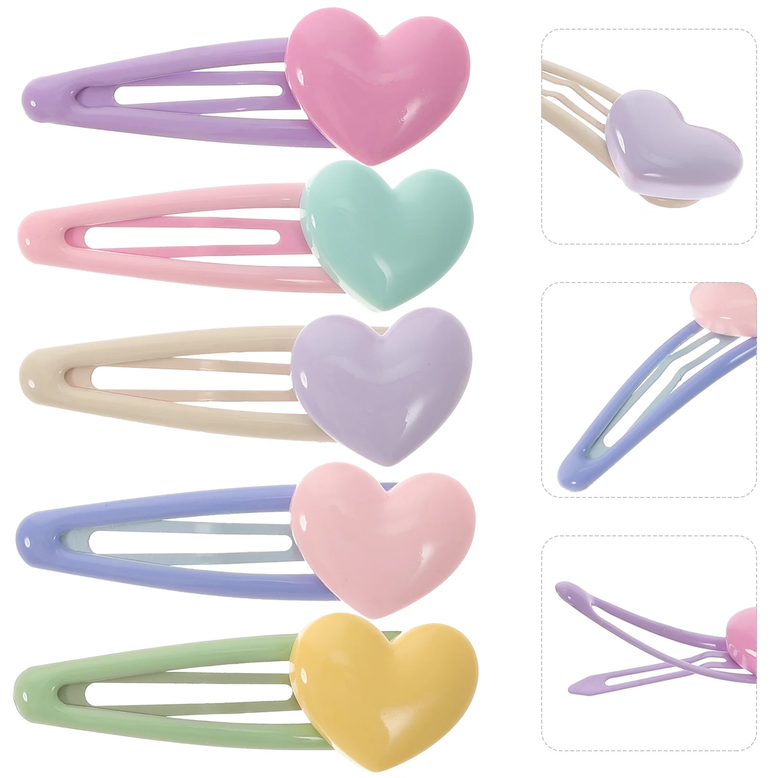 10 قطعة مقاطع القلب المشابك الراتنج الملونة للفتيات اكسسوارات تصفيف الشعر المفاجئة دبابيس الشعر حفل زفاف زينة الشعر