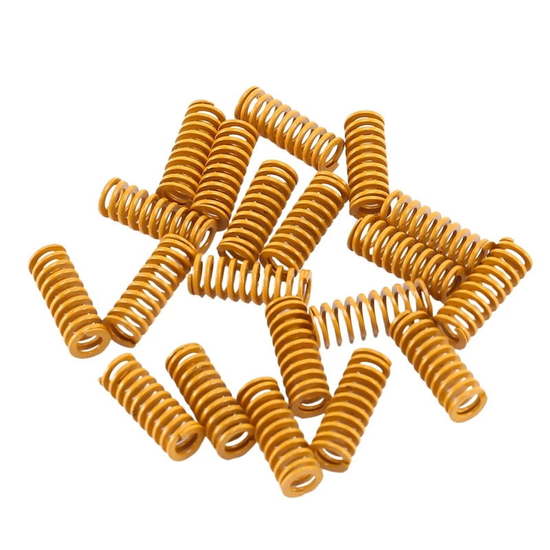 Hot 8Mm Od 20Mm Long Light Load Compression Mould Die Spring Yellow Compression Mould Die Spring For The Ender 3S Bed 20Pcs