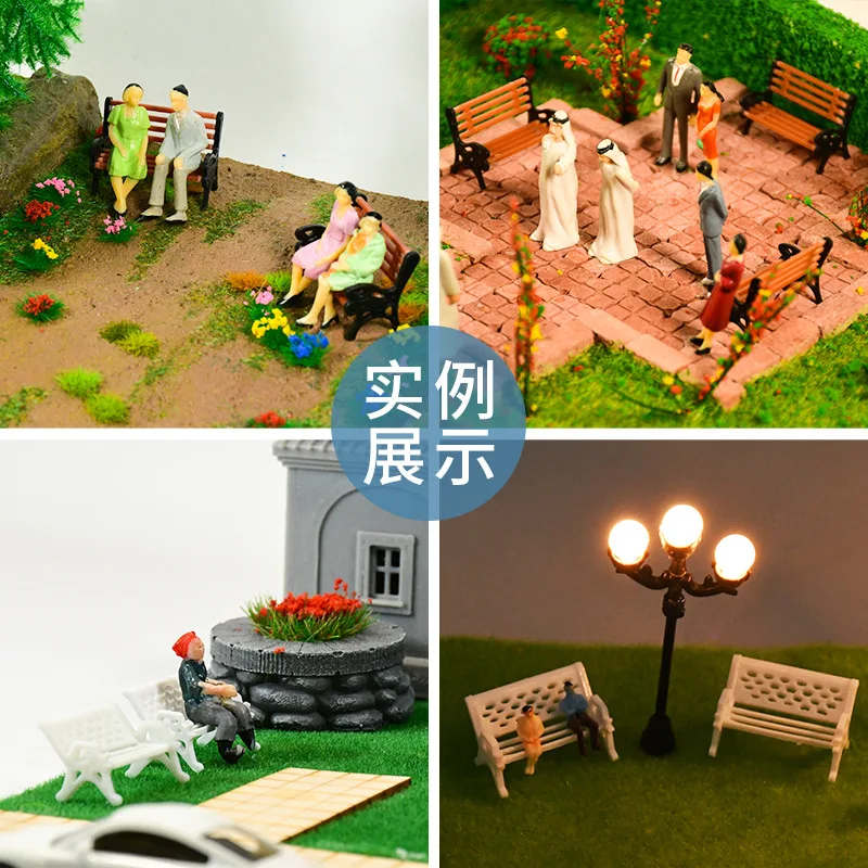 5 Stück/Set Mini-Sitzbank-Modell im Maßstab 1:200-1:75 aus ABS-Kunststoff für Garten/Eisenbahn/Zug-Layout-Diorama-Bausätze – Detail 10