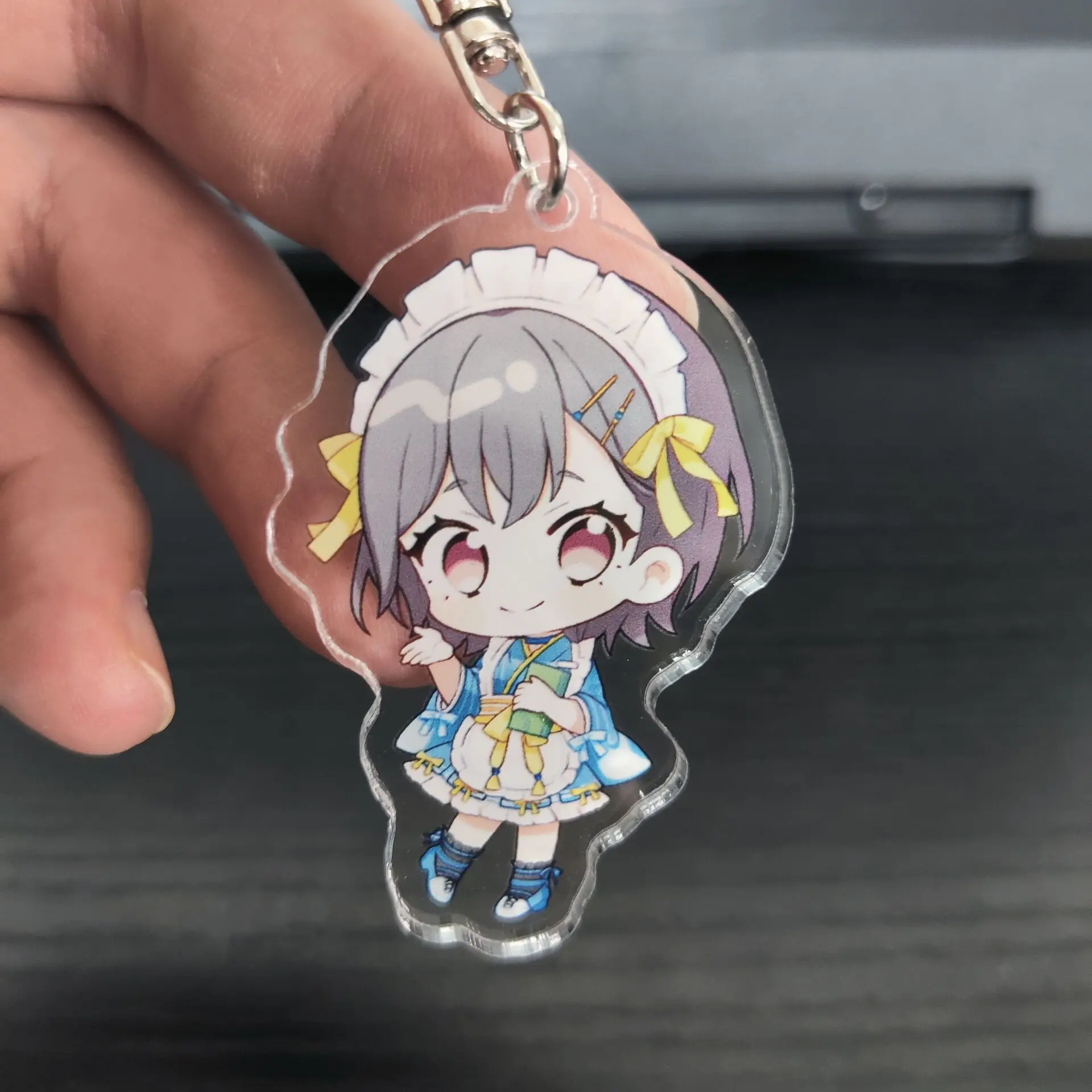 Japan BanG Dream! Poppin'Party Anime Figure Toyama Kasumi Cosplay Acrylic Keychain Ichigaya Arisa Character Keyring Cute Pendant