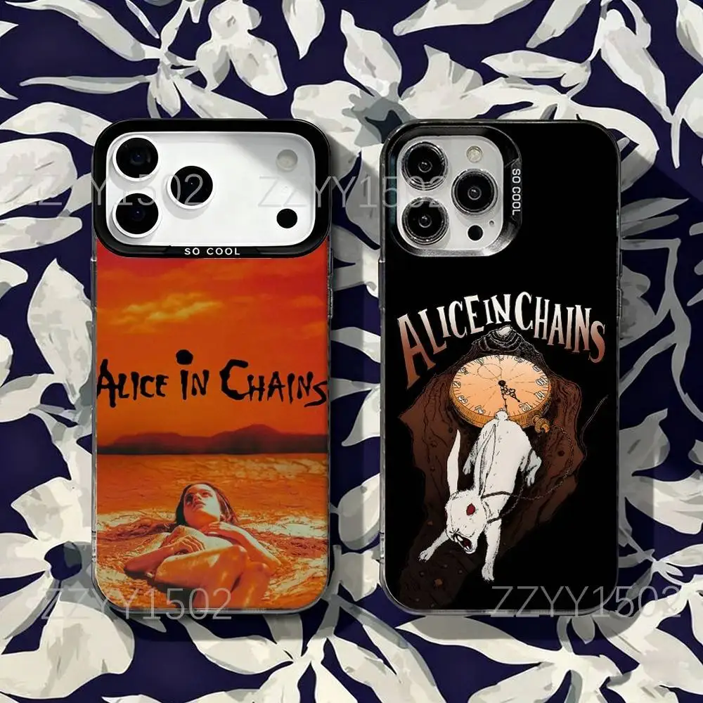 

Band A-Alice in Chains Phone Case For iPhone 17,16,15,14,13,12,X,8,Pro,Max,Plus,SE4,Air,Mini HD Black IMD Matte