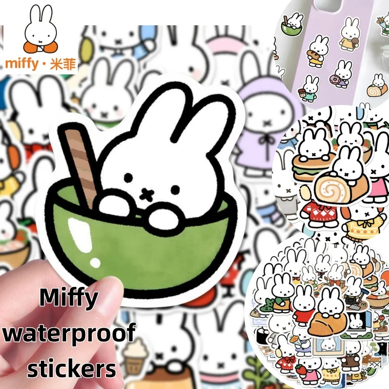 160 Stück Niedliche Cartoon Miffy Heilende Aufkleber, Vintage Kawaii Miffy Sticker – Detail 1