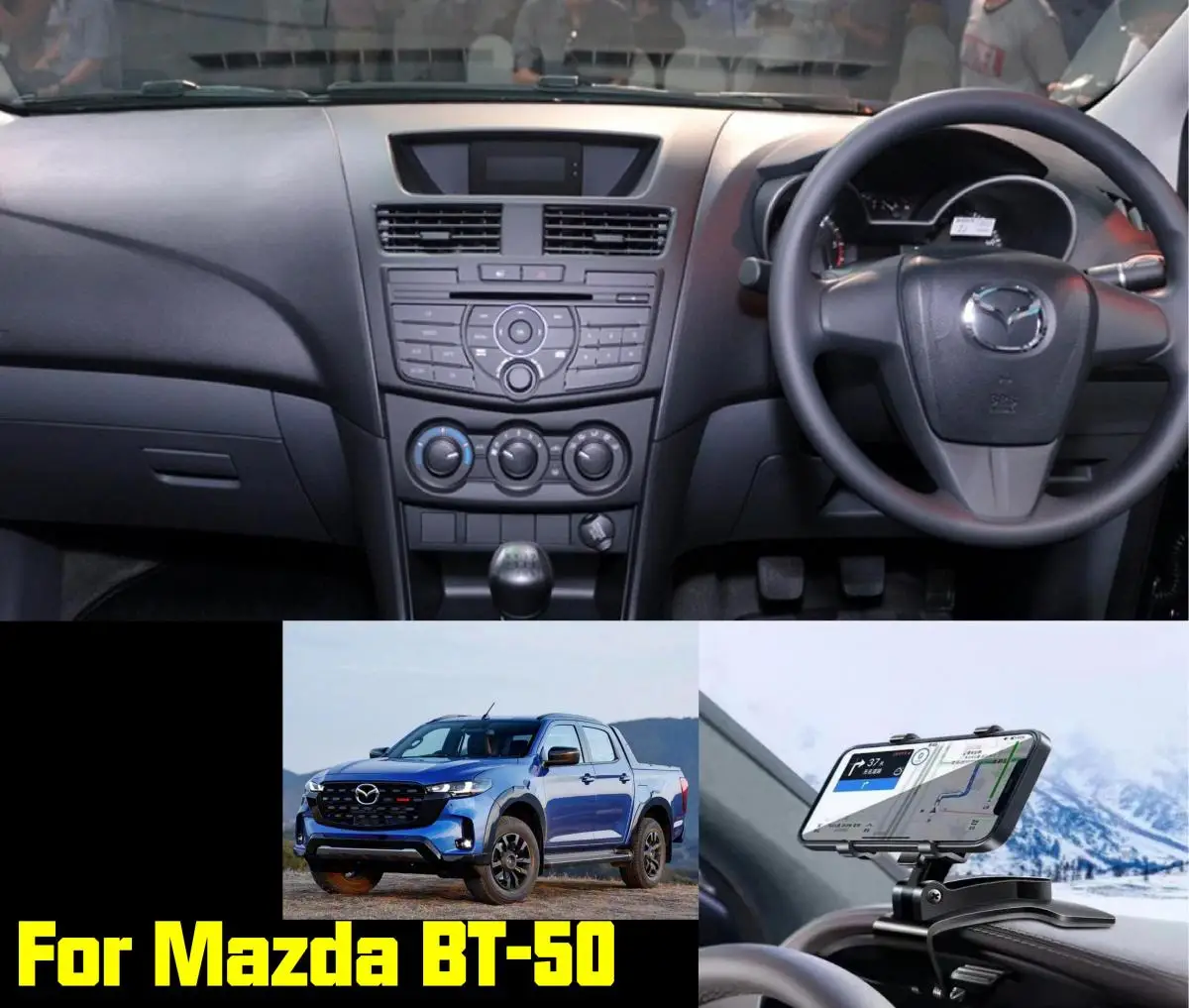 

Автомобильная навигационная подставка для мобильного телефона. Для Mazda BT-50 можно установить на зеркале заднего вида, приборную панель и солнцезащитный козырек.