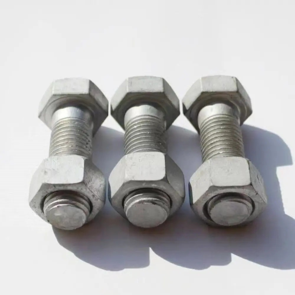 8.8 Grade Hexagon Bolts Nuts Zinc Coated Industrial Fasteners For Solar PV Support Structure Heavy Metal Construction