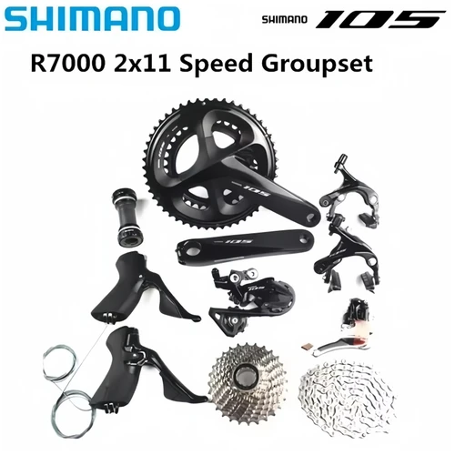 Grupo SHIMANO 105 R7000, juego de 2x11 velocidades, juego de bielas R7100 50-34T 52-36T, Kit de bicicleta de carretera, actualización del grupo de 5800