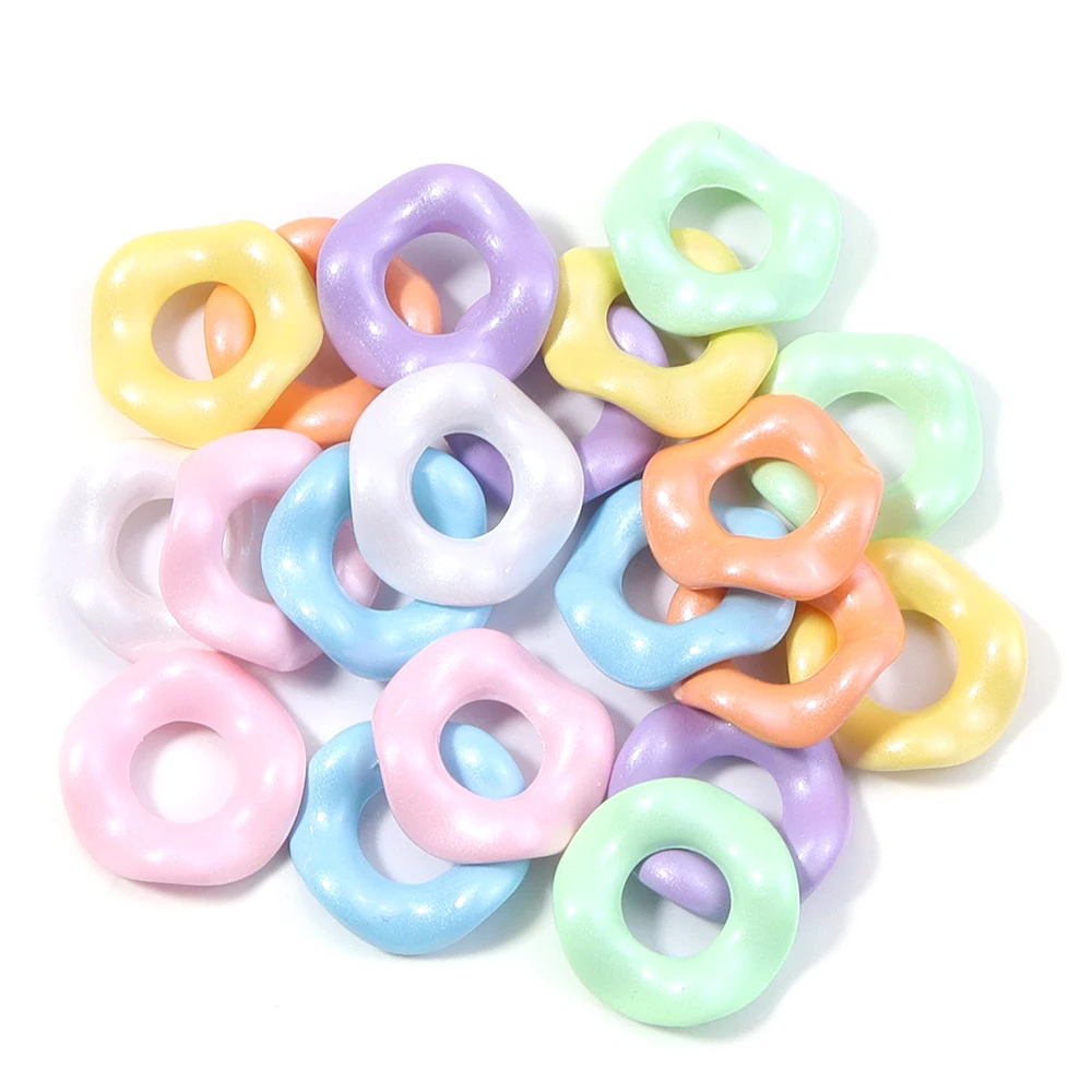 20 Stück 16mm Acrylperlen in Bonbonfarben, bunte Donut-Perlen für DIY Schmuckherstellung, Armbänder, Handyketten, Schlüsselanhänger-Zubehör – Detail 15