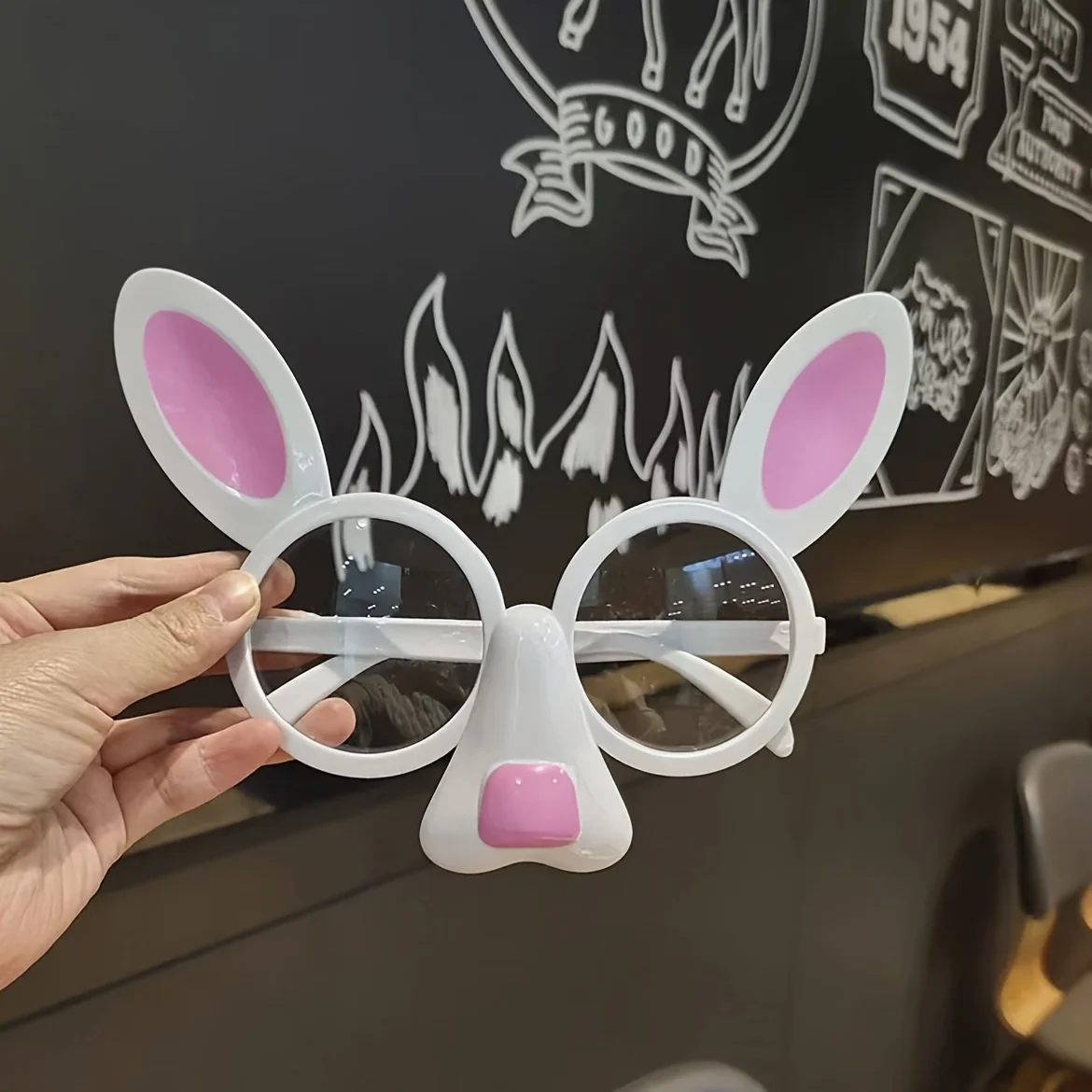 نظارات رائعة على شكل أرنب مع عيون متعبرة وآذان رقيقة - نظارات حفلات أرنب عيد الفصح البلاستيكية القوية لصياد بيض عيد الفصح #5