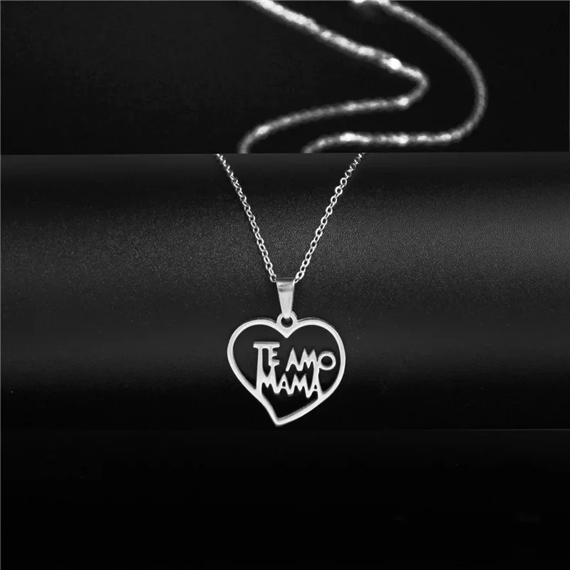 Collar con colgante de letras de acero inoxidable para mujer, regalos de amor para madres, joyería para mamá, accesorios de envío directo, Bisutería