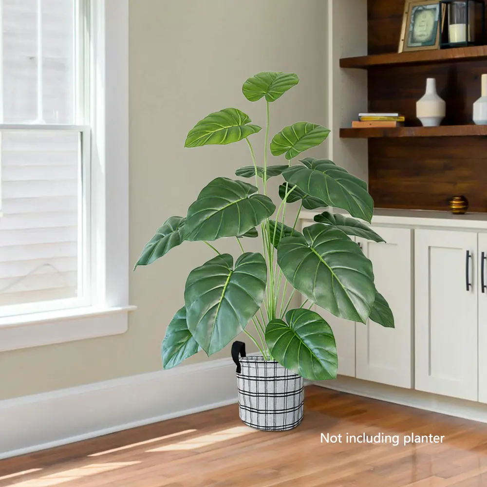 

New 65/100cm Monstera Plant Plastic Leaf Small fake plant Potted Ornamental indoor Artificial Plant for Home Decor Office