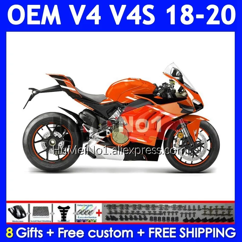 Injection Bodys For DUCATI Panigale V4 V 4 S R V4S V4R 327No.85 V4-S V4-R 2018 2019 2020 18 19 20 OEM Fairing Kit Black Orange