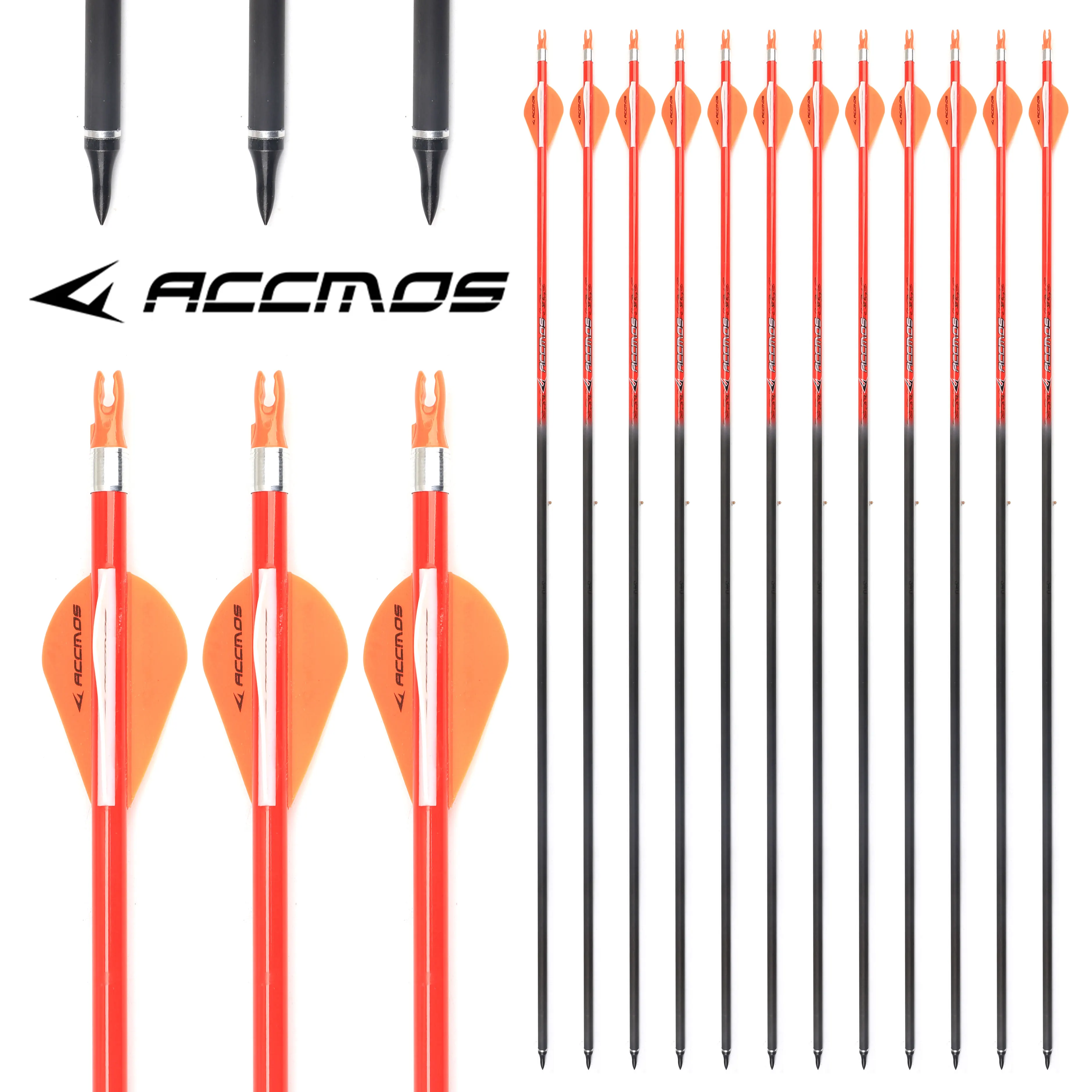 

12pcs 31 32 inch ID6.2mm Pure Carbon Arrow Sp300 400 500 600 700 800 vanes Archery Compound/Recurve/Traditional Bow Shooting