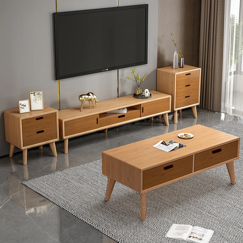 

Nordic modern minimalist TV cabinet, light luxury household living room, coffee table, combination wall cabinet, floor cabinet,