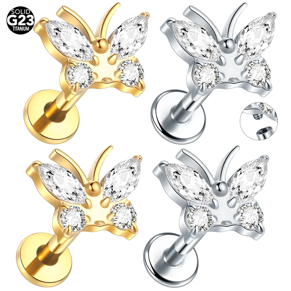 G23 Titanium Ear Tragus Cartilage Helix Piercing Stud