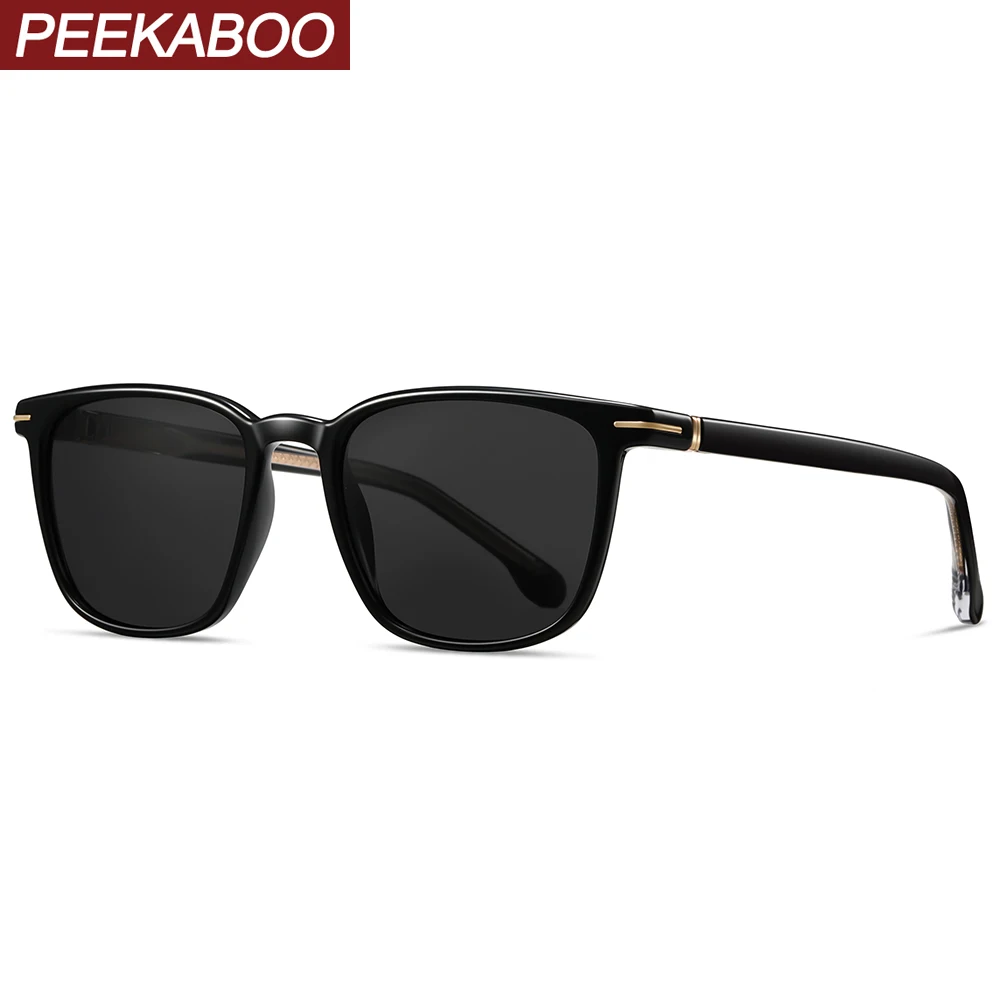 

Peekaboo поляризационные солнцезащитные очки для вождения для мужчин, квадратные солнцезащитные очки из ацетата TR90, uv400, зеленые, черные, летние мужские аксессуары 2026