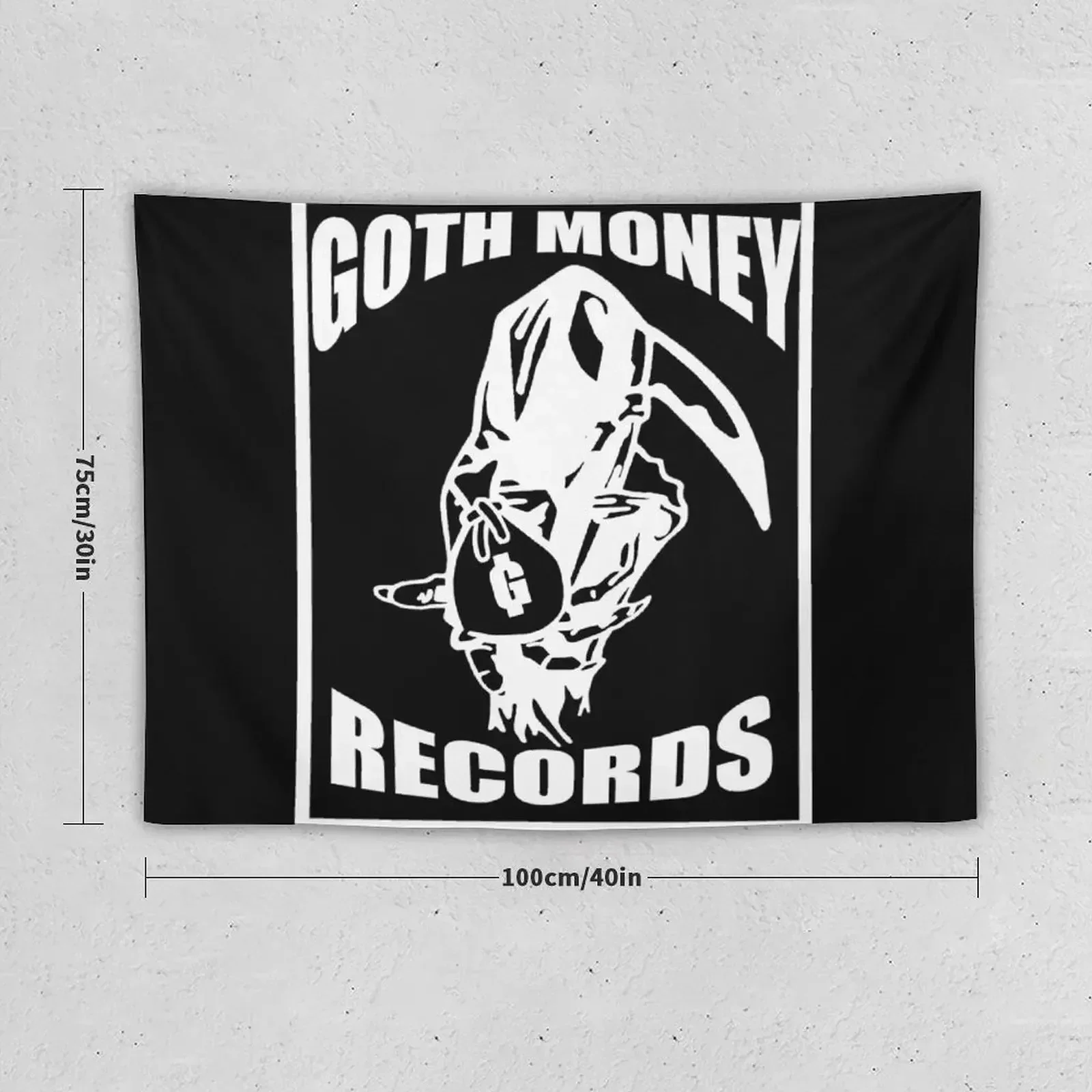 GOTH MONEY RECORDS GRIM REAPER Tapestry Room Decor Korean Style Room Decorating Aesthetic Tapestry