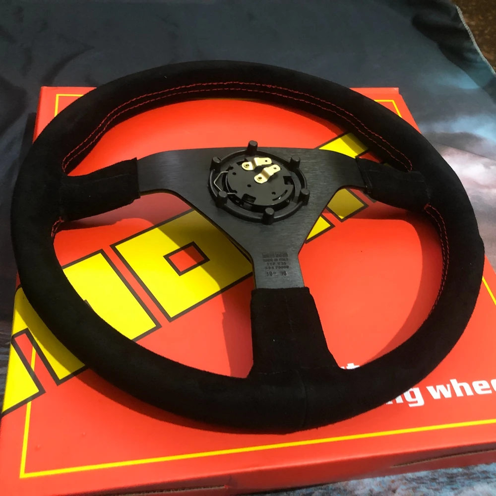 14Inch Drift Universal Racing Montecarlo MOMO Steering Wheel Car Rally JDM Suede Steering Wheel Volantes For VW HONDA TOYOTA BMW