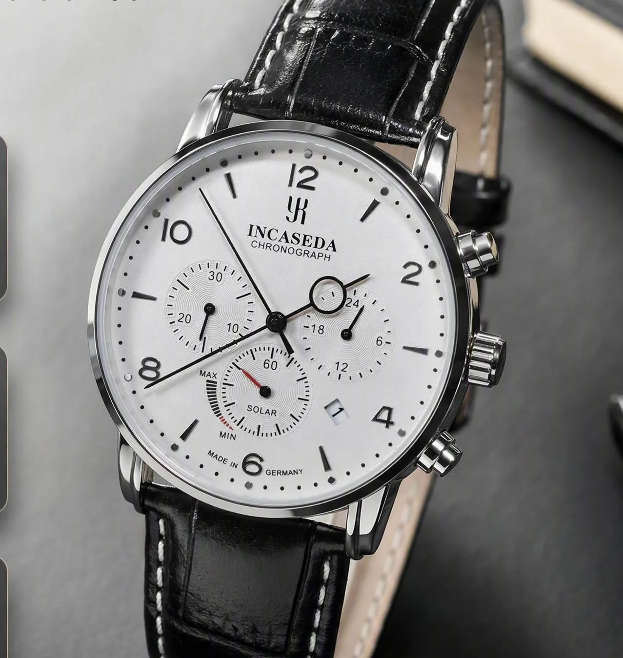INCASEDA Men Watches Brand Luxury Silicone Strap Waterproof Sport Quartz Chronograph Military Watch Men Clock Relogio Masculino