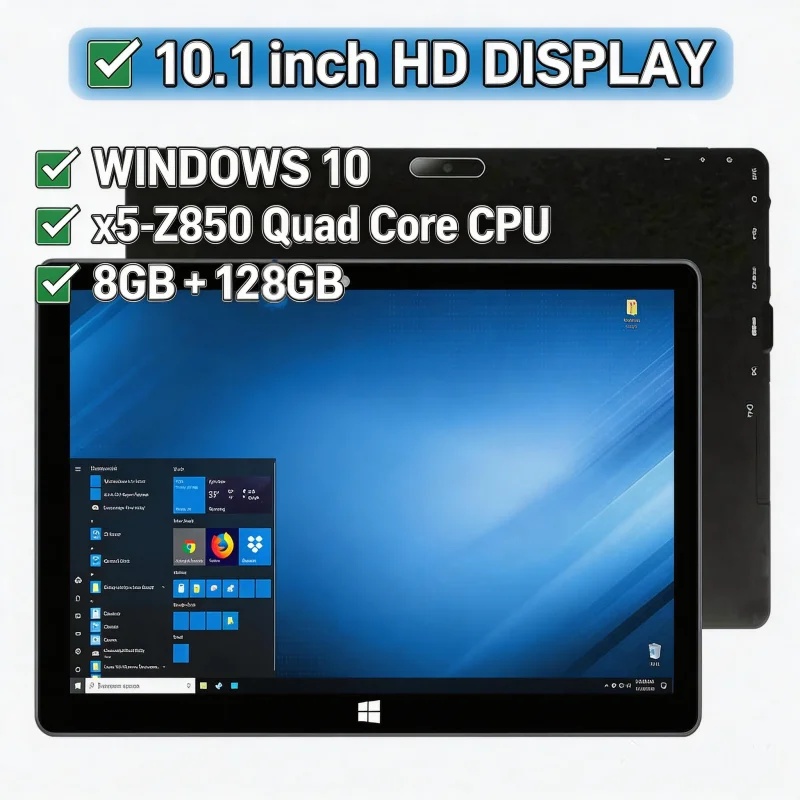 AR10 8GB LPDDR4 RAM 128GB ROM 10.1" Windows 10 Tablet PC 64bit Intel Atom x5-Z8350 CPU 1920 x 1200 HD IPS Screen 1*HD-MI Port