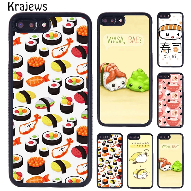 Krajews Cute Sushi Maki Rice Kitchen Food Phone Case For iPhone 16 15 14 Plus 11 12 mini 13 Pro XR XS Max cover coque