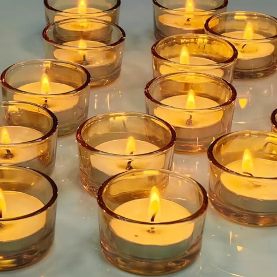 

Набор стеклянных подсвечников для чайных свечей (1,5 дюйма) - идеально подходят для свадеб, вечеринок, ужинов - оптом