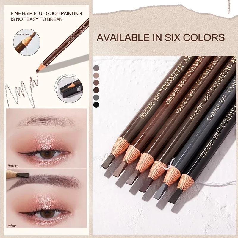 Eyebrow Eyeliner Pencil Makeup Black Brown Waterproof Eye Brow Tattoo Tint Pen Not Fading Natural Eye Enhancers Make Up Tool