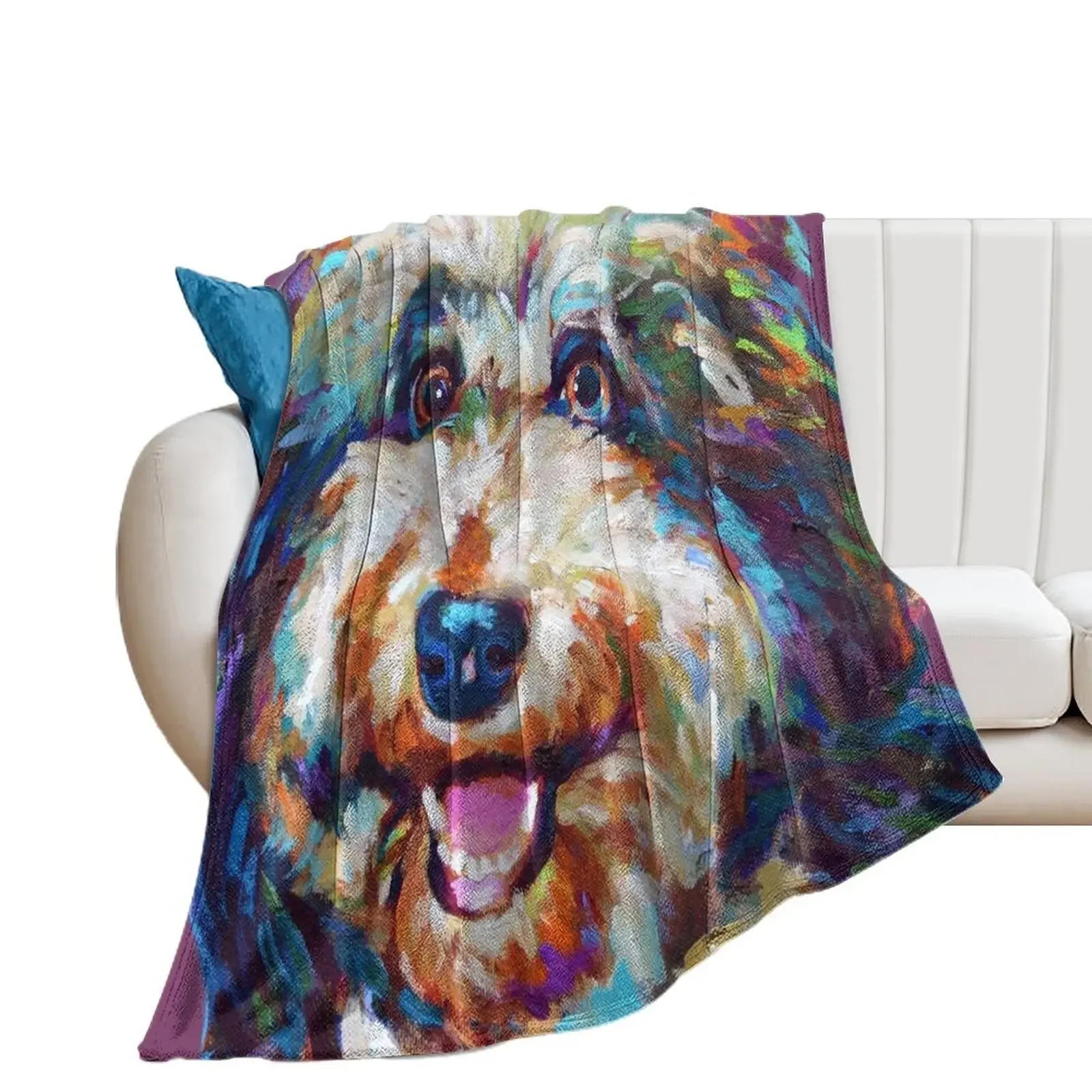 

Cute AUSSIEDOODLE Puppy Throw Blanket Luxury St Designers Furrys Warm Blankets