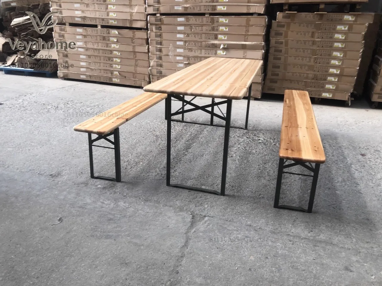Folding Portable Outdoor Beer Bench Table Sets Picnic Travel Camping Garden Banquet Events Wooden Table and Chair Seat Set