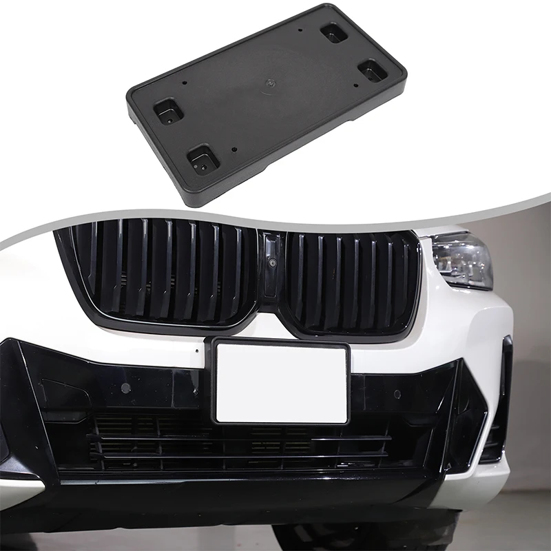

1Pcs ABS black For BMW X3 G01 2022-2024 car front bumper license plate bracket car exterior modification accessories