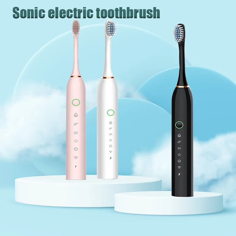 فرشاة أسنان كهربائية صوتية جديدة مطورة طويلة المدى قابلة لإعادة الشحن للرجال والنساء هدية عالمية