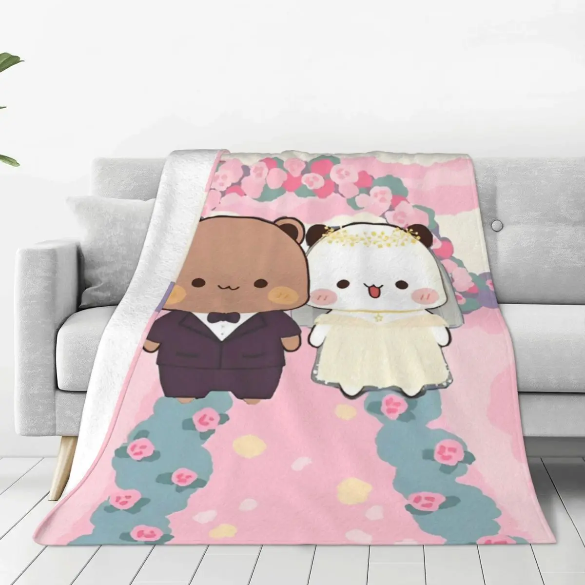 Bubu And Dudu Series Warm Soft Blanket Airplane Travel Plush Bedding Throws Print Living Room Flannel Bedspread Sofa Bed Cover