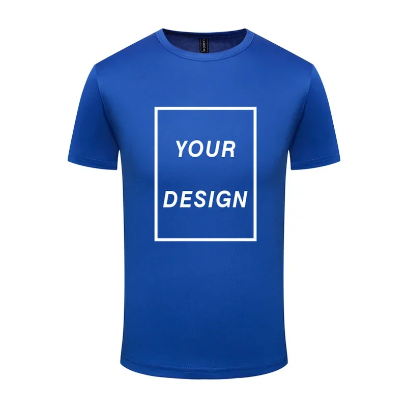 Men's Quick-Drying Short-Sleeved Gym Running Moisture-Wicking Round Neck T-Shirt Custom Printed/Embroidered With Logo 2025