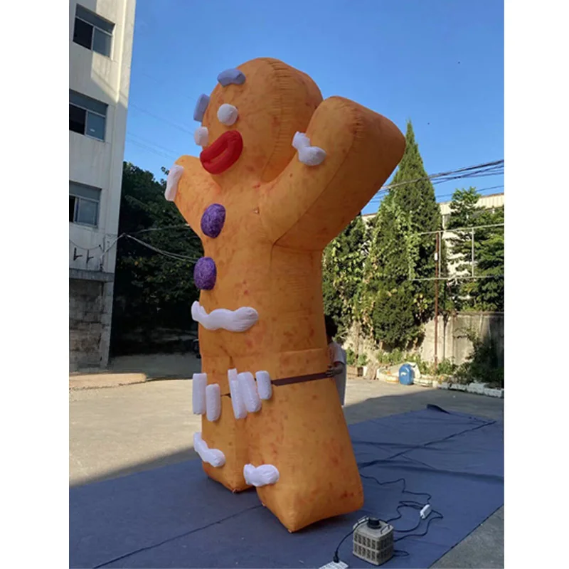 Giant inflatable gingerbread man, Christmas solar term model, with blower, outdoor decoration, can be equipped with lights