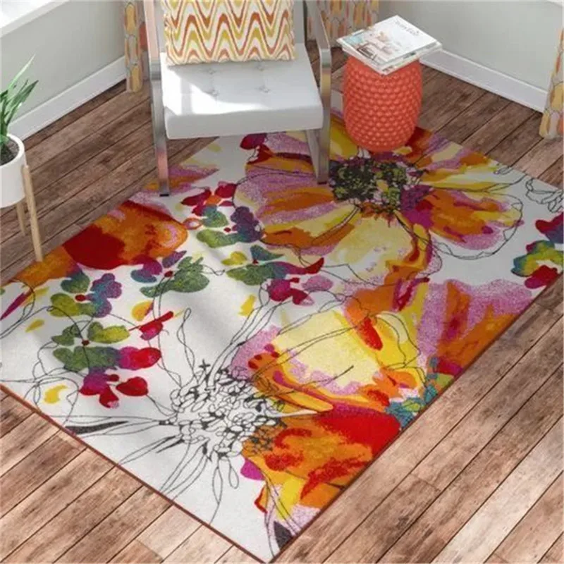 Yoga Flower Area Rug 3D Printed Carpet Mat for Living Room Doormat Flannel Print Bedroom Non-slip Floor Rug 01