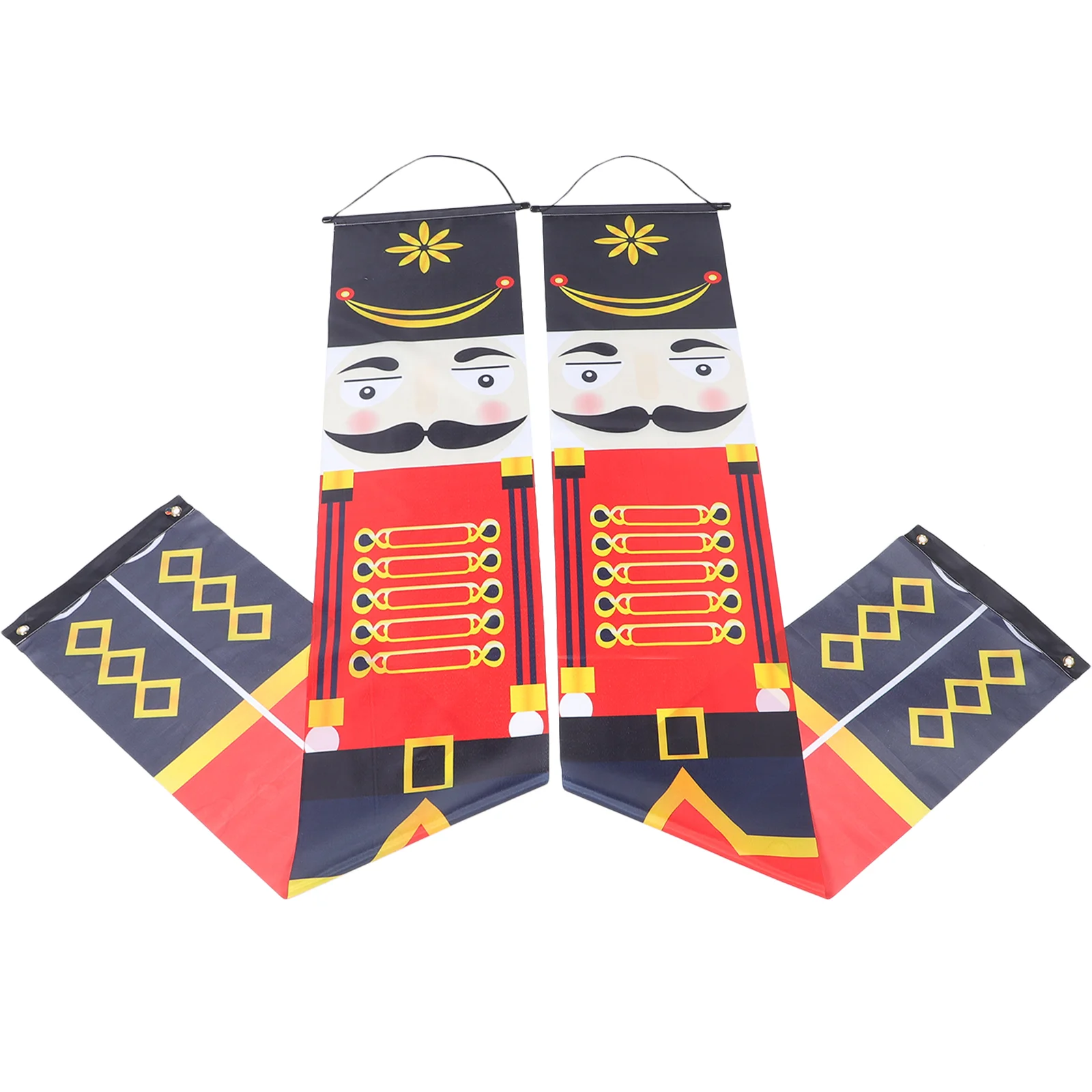 Christmas Door Couplets Flags Xmas Ornament Decorations Porch Nutcracker Lovely Banner Decorative Fabric Plastic Party