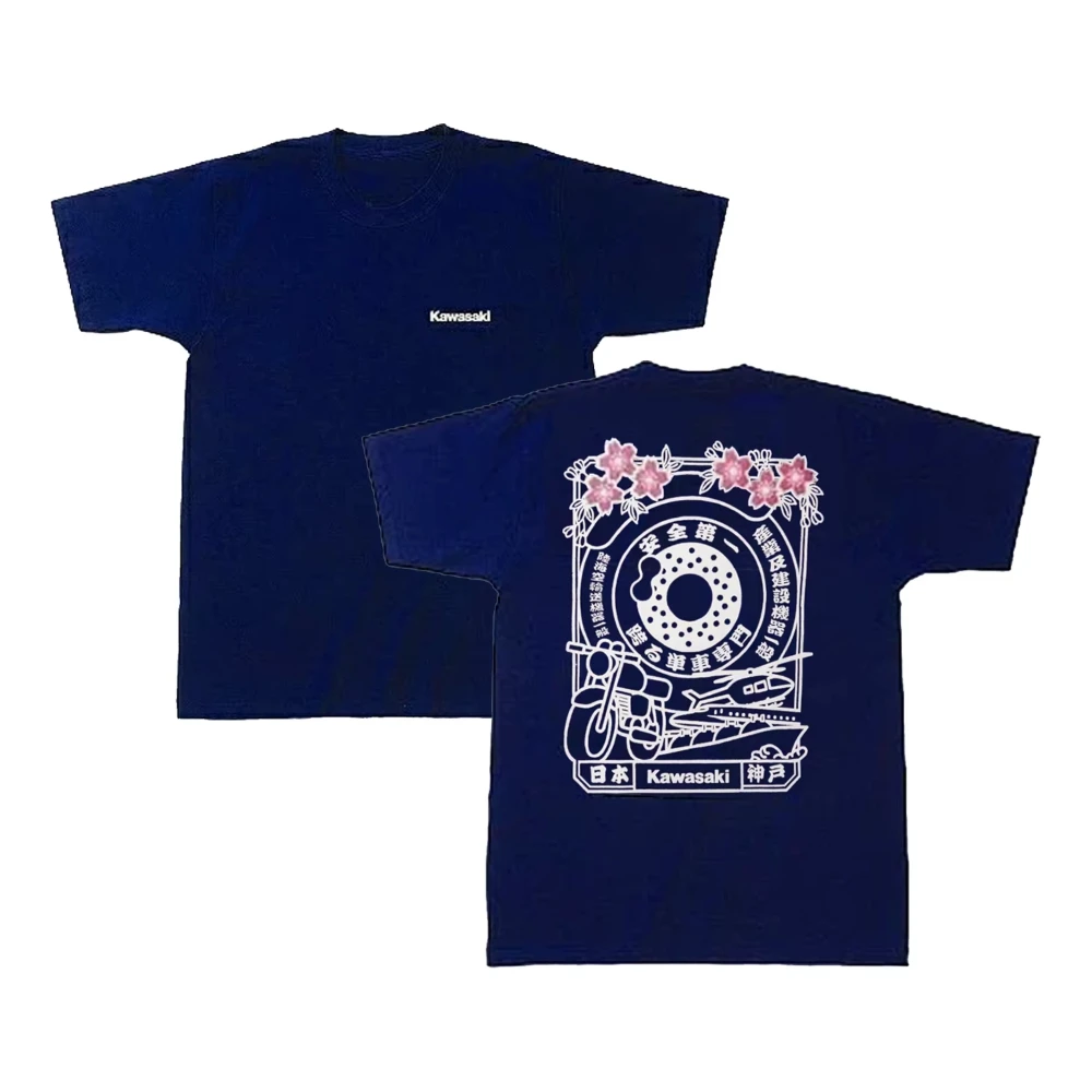 

Kawasaki Safety First T-shirt Newest Outdoor Jersey Summer Classic Tee Adults Loose Exercise Motorcycle Jersey